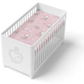 Baby Fitted Cot Bed Sheet Printed 100% Cotton Mattress 140X70cm Bunny Pink