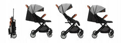 Baby Stroller Lightweight Maneuverable Folded Pushchair Buggy Momi Estelle Grey - MyHappy Baby