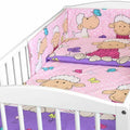 Baby bedding 6pc cotton set pillow duvet bumper cot 120x60 - Sheep pink
