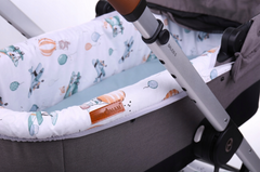 Carrycot cover Double-sided Liner Pushchair Pram Dreamy Flight/Sage - MyHappy Baby
