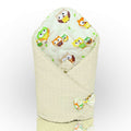 Baby Swaddle Wrap Newborn Dimple Cotton Infant Bedding Cream/ Owls Yellow