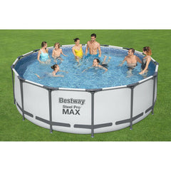 Bestway Steel Swimming Pool Pro Max 14Ft 48In Round Ground Garden 427X122cm - MyHappy Baby