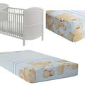 Baby Fitted Cot Sheet Printed Design 100% Cotton Mattress 120X60 cm Cuddle Bear Blue