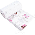 Baby Padded Bumper 100% Cotton To Fit Crib All Round 260cm Ballerina Grey