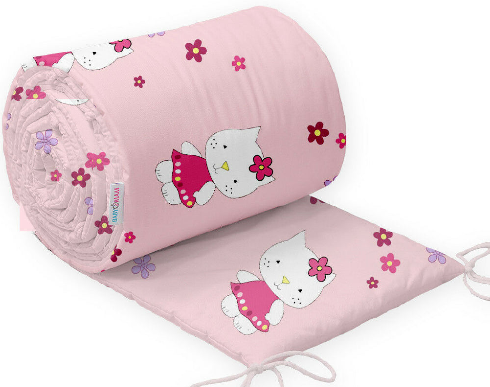 Padded Bumper To Fit Baby Cot Bed All-Round Cotton 420cm Hello Kitty
