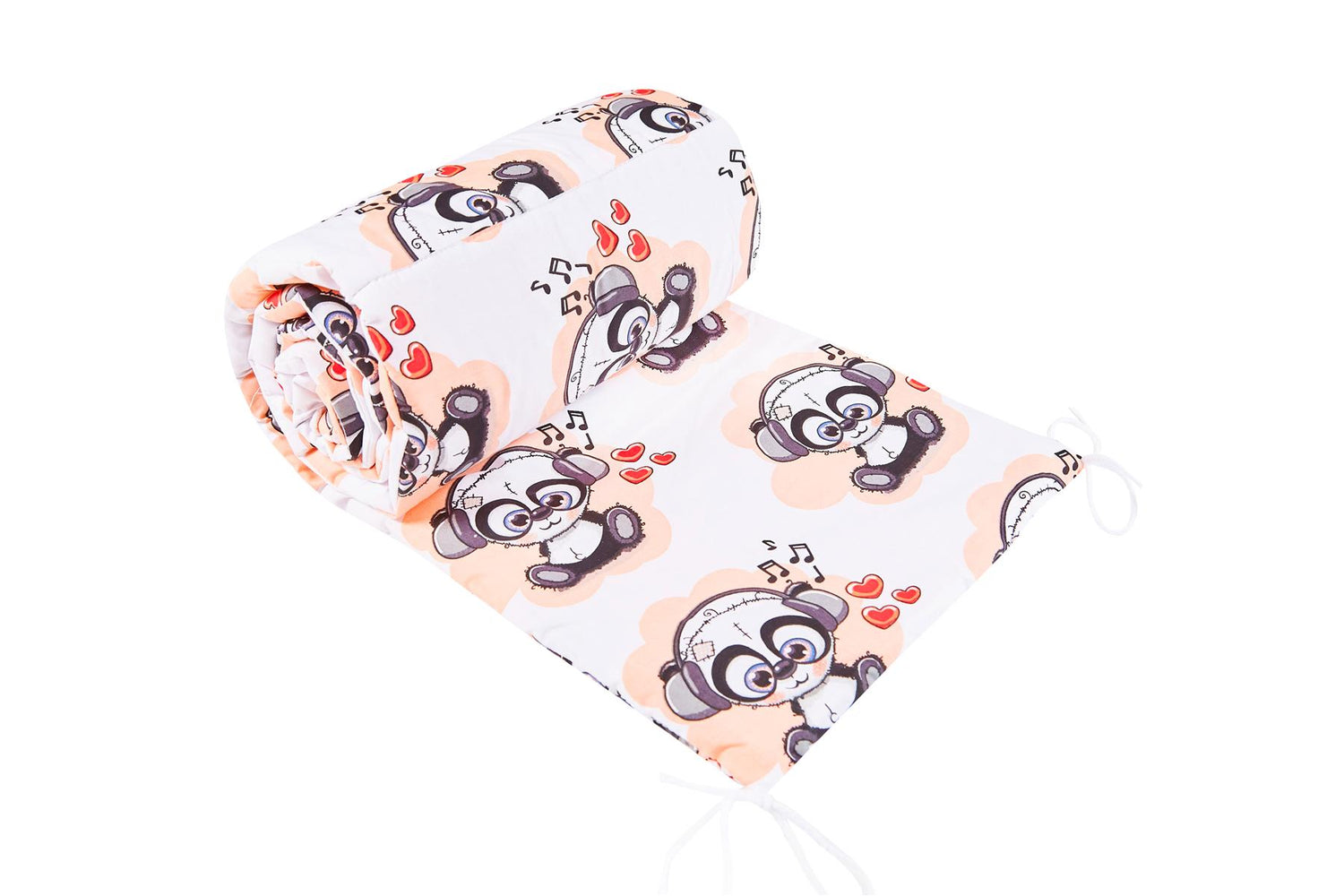 Padded Bumper To Fit Baby Cot Bed All-Round Cotton 420cm Music Panda