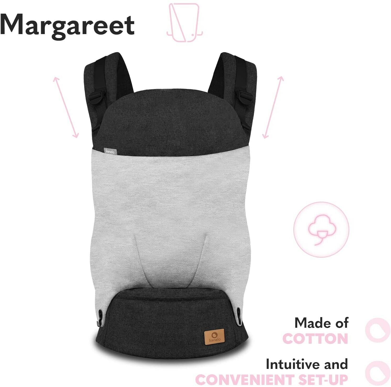 Lionelo Baby Carrier Margareet 3 Carrying Positions Belt Urban Gray