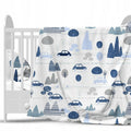 5Pc Baby Bedding Set Bumper All-round Pillow Duvet Fit Cot 120x60cm Retro Cars