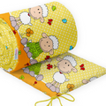 Baby Padded Bumper 180cm fit COT 100% Cotton Sheep Yellow