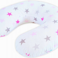 Cover For Feeding Pillow Baby Nursing Breastfeeding Grey Pink Stars