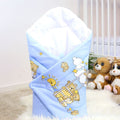 Baby Swaddle Wrap Newborn Bedding Blanket 100% Cotton Sleeping Bag Ladder Blue