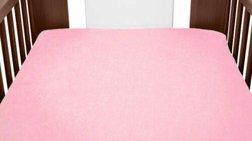 Terry Towelling Fitted Sheet 120x60 Nursery Baby Cot/ Cotbed/ Frotte Light pink