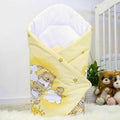 Baby Swaddle Wrap Newborn Bedding Blanket 100% Cotton Sleeping Bag Ladder Cream