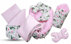 Baby 6pc Double-sided soft infant Cocoon Garden Flowers/ Dots with Pink - MyHappy Baby
