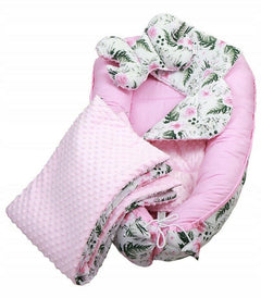 Baby 6pc Double-sided soft infant Cocoon Garden Flowers/ Dots with Pink - MyHappy Baby