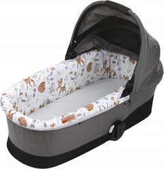 Carrycot cover Double-sided Liner Pushchair Pram Deer and Friends/Dots grey - MyHappy Baby