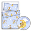 Baby 4Pc Bedding Set Pillow Duvet Quilt Fit Cotbed 140X70cm Ladder Blue