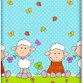 Baby Fitted Junior Bed Sheet Printed 100% Cotton Mattress 160X70cm Sheep Turquoise