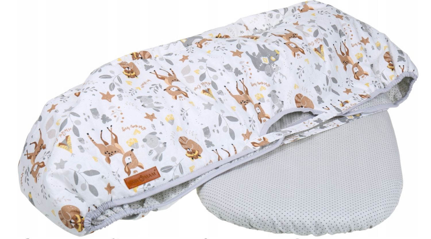 Carrycot cover Double-sided Liner Pushchair Pram Deer and Friends/Dots grey