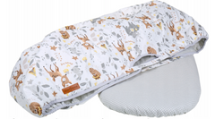Carrycot cover Double-sided Liner Pushchair Pram Deer and Friends/Dots grey - MyHappy Baby