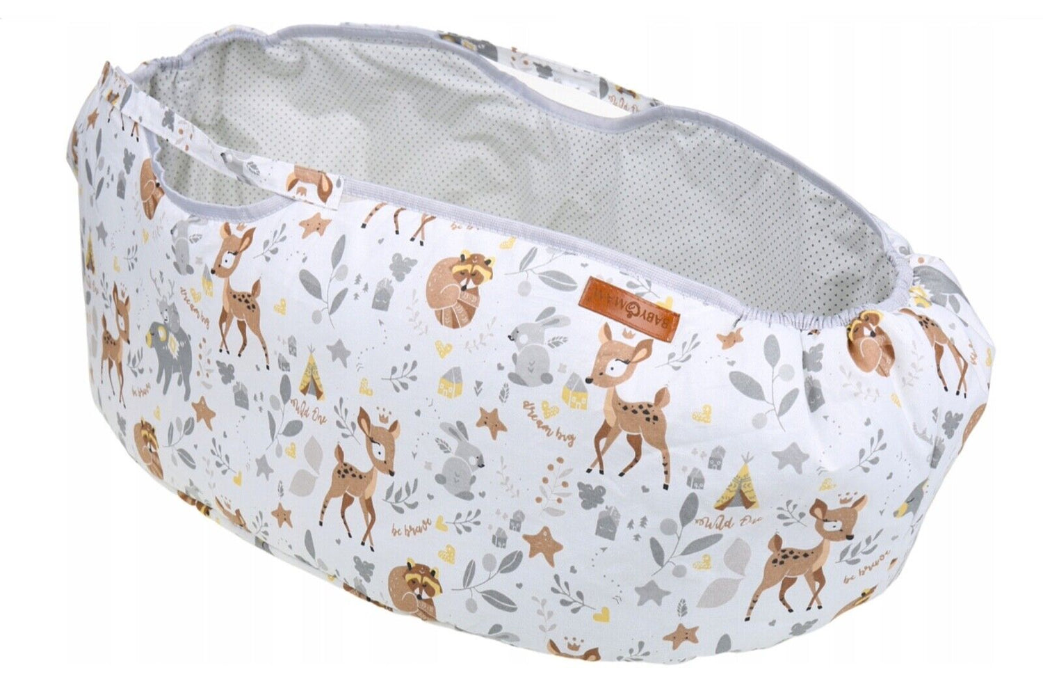 Carrycot cover Double-sided Liner Pushchair Pram Deer and Friends/Dots grey