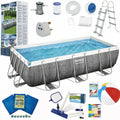 Bestway 13.3Ft Swimming Pool 404X201X100cm Rattan Rectangular + Accessories