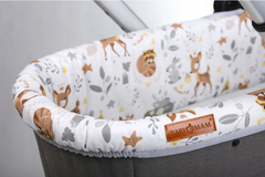 Carrycot cover Double-sided Liner Pushchair Pram Deer and Friends/Dots grey - MyHappy Baby