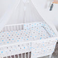 10Pcs Baby Bedding Set 100% Cotton Fit Cot 120x60cm Grey Blue Stars