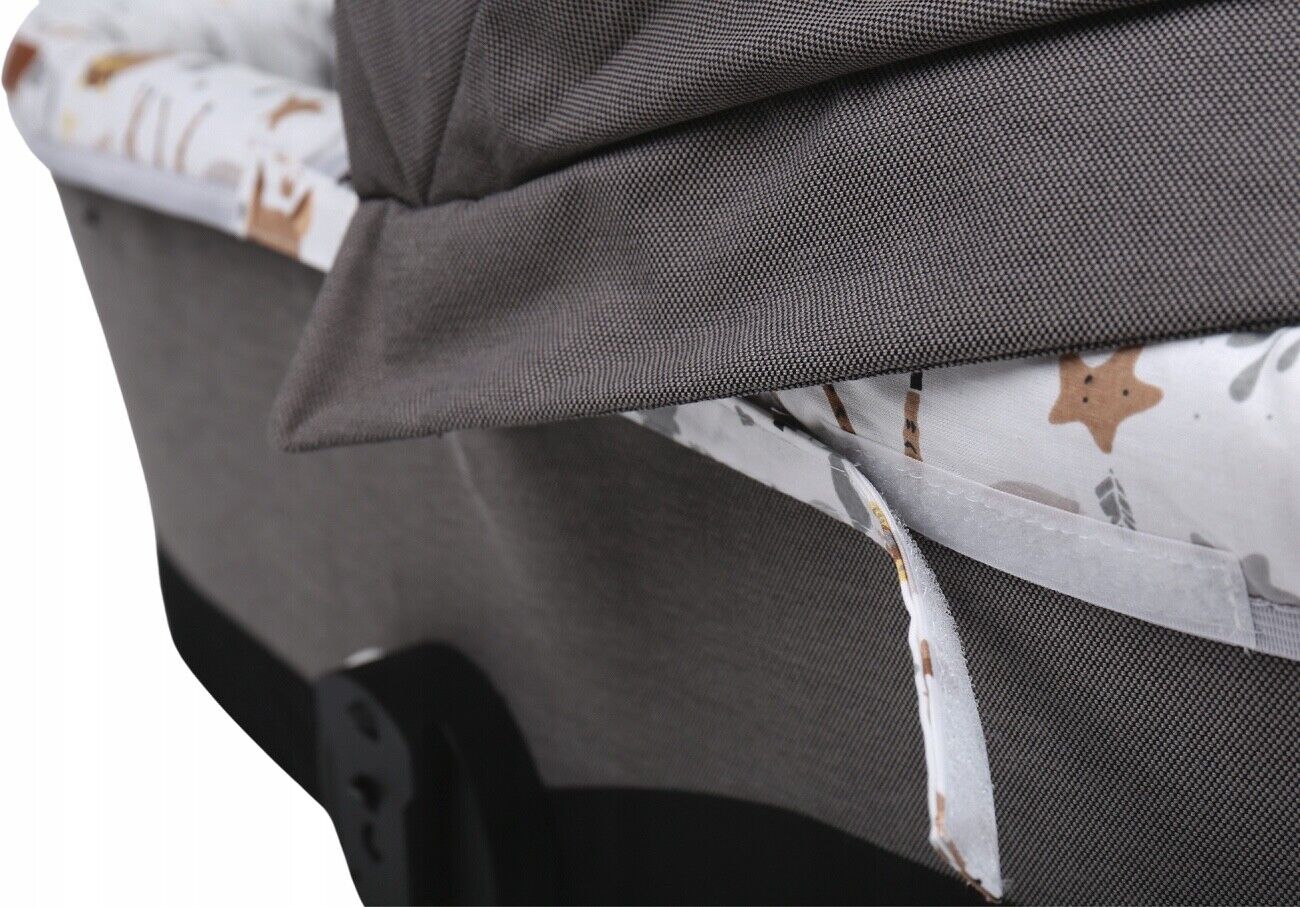 Carrycot cover Double-sided Liner Pushchair Pram Deer and Friends/Dots grey