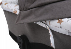 Carrycot cover Double-sided Liner Pushchair Pram Deer and Friends/Dots grey - MyHappy Baby