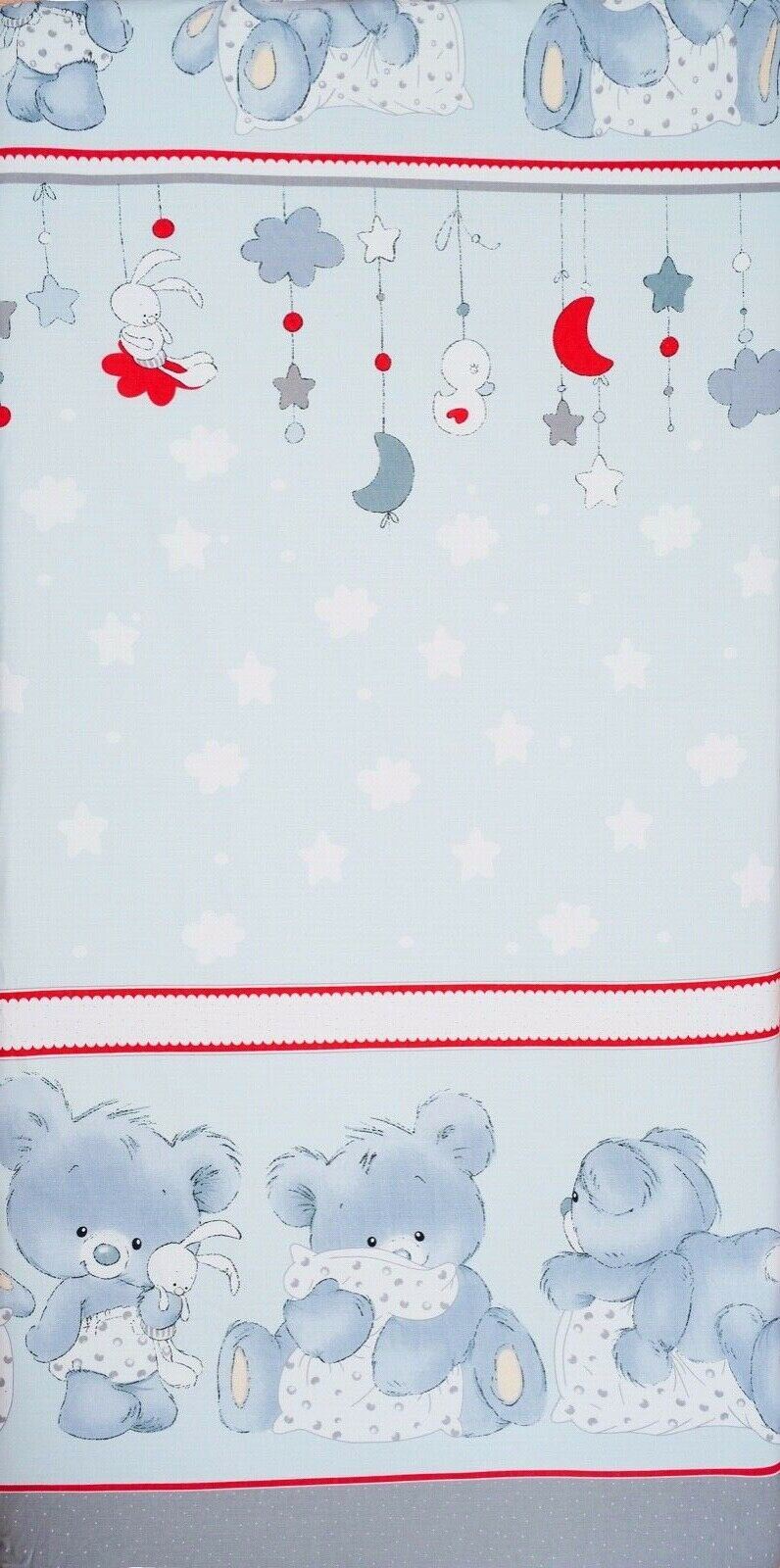 Baby Fitted Cot Bed Sheet Printed 100% Cotton Mattress 140X70cm Cuddle Bear Grey