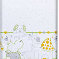 100% cotton fitted sheet printed design for baby crib 90x40cm Zoo green