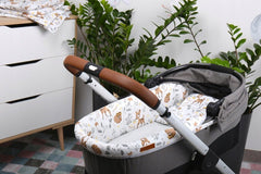 Carrycot cover Double-sided Liner Pushchair Pram Deer and Friends/Dots grey - MyHappy Baby