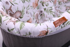 Carrycot cover Double-sided Liner Pushchair Pram Green Glade/Grey - MyHappy Baby