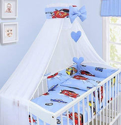 Baby bedding set Cotton Nursery 14pc to Fit Cot 120x60cm Cars - MyHappy Baby