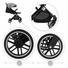 Baby Stroller Lightweight Maneuverable Folded Pushchair Buggy Momi Estelle Grey - MyHappy Baby