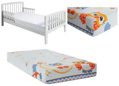 Baby Fitted Toddler Bed Sheet Printed 100% Cotton Mattress 160X80cm Owls Moon Grey - MyHappy Baby