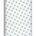 100% cotton fitted sheet printed design for baby crib 90x40cm Big grey stars on white