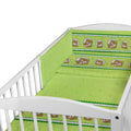 Baby 4Pc Bedding Set Pillow Duvet Quilt Fit Cotbed 140X70cm Window Green