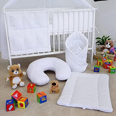 Baby bedding set Cotton Nursery 14pc to Fit Cot 120x60cm White - MyHappy Baby