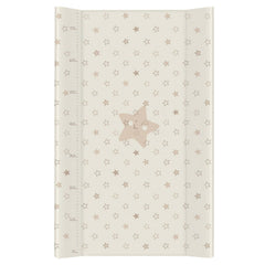 Baby changing mat padded hard base 70x50cm fit to Cot 120x60cm #4 Stars Beige - MyHappy Baby