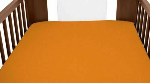 Terry Towelling Fitted Sheet 120x60 Nursery Baby Cot/ Cotbed/ Frotte Orange