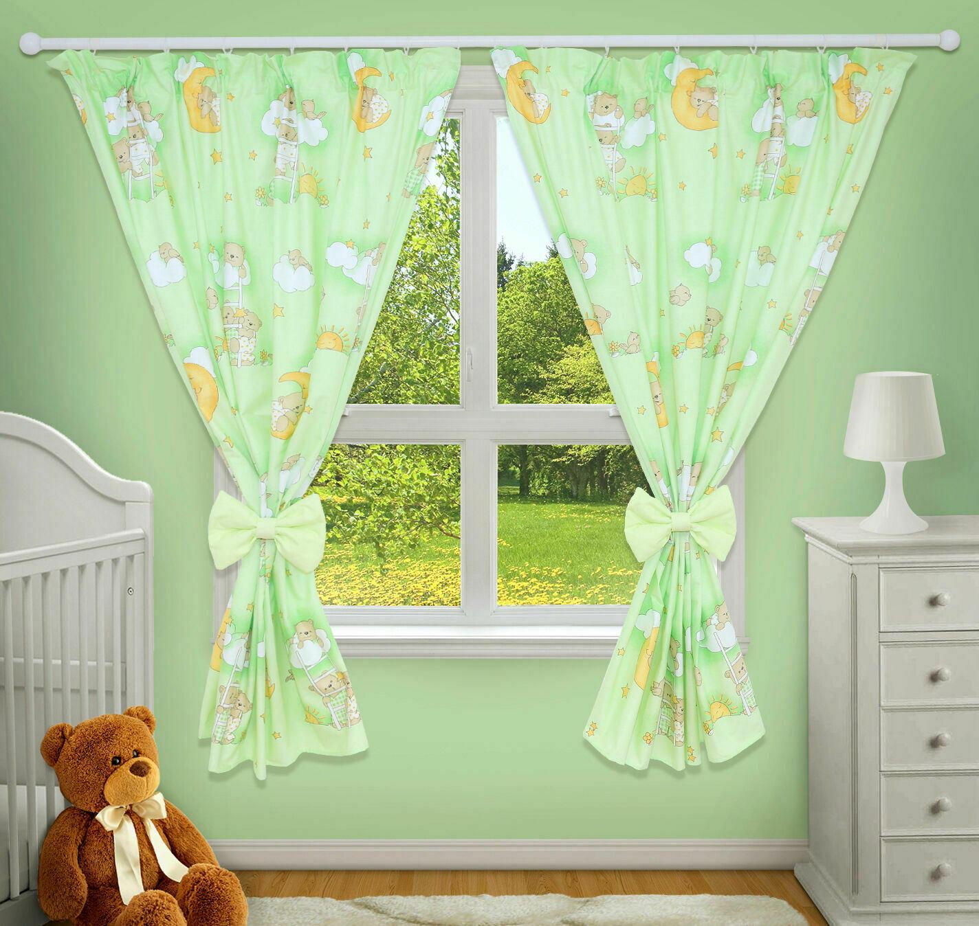 Nursery Curtains for Babies & Toddler's Bedroom Ladder green