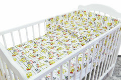 Baby 6Pc Bedding Set Pillow Duvet Quilt Sheet Bumper Fit Cotbed 140x70cm Football Teddy Bear - MyHappy Baby