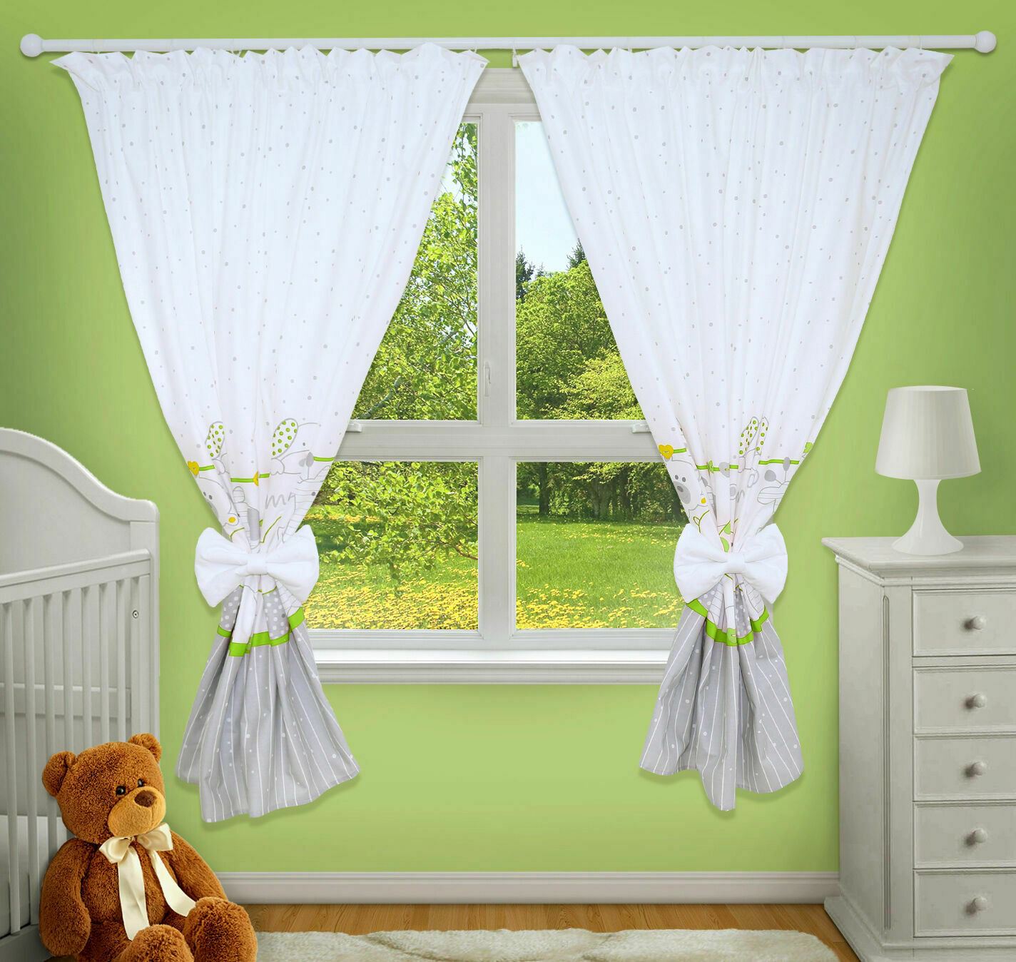 Nursery Curtains for Babies & Toddler's Bedroom Zoo green