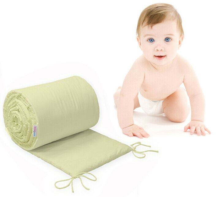Padded Bumper To Fit Baby Cot Bed All-Round Cotton 420cm Cream