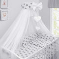 10pcs baby bedding set 100% cotton fit cot 120x60cm Big Grey Stars on White