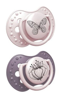 LOVI Dynamic Soother Silicone 0-3m Dummy 2 pcs Girl Botanic - MyHappy Baby