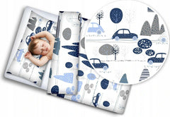 5Pc Baby Bedding Set Bumper Pillow Duvet Fit Cot 120x60cm Retro Cars - MyHappy Baby