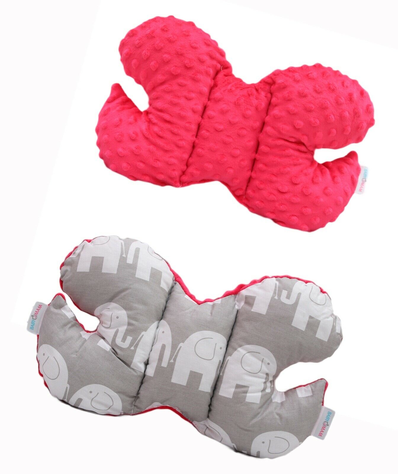 Butterfly Dimple Pillow Baby head and neck support Pink - Elephants